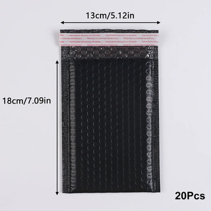 20Pcs Black Bubble Mailers Self Seal Mailing Envelopes Bags for Small Business Shipping and Packaging