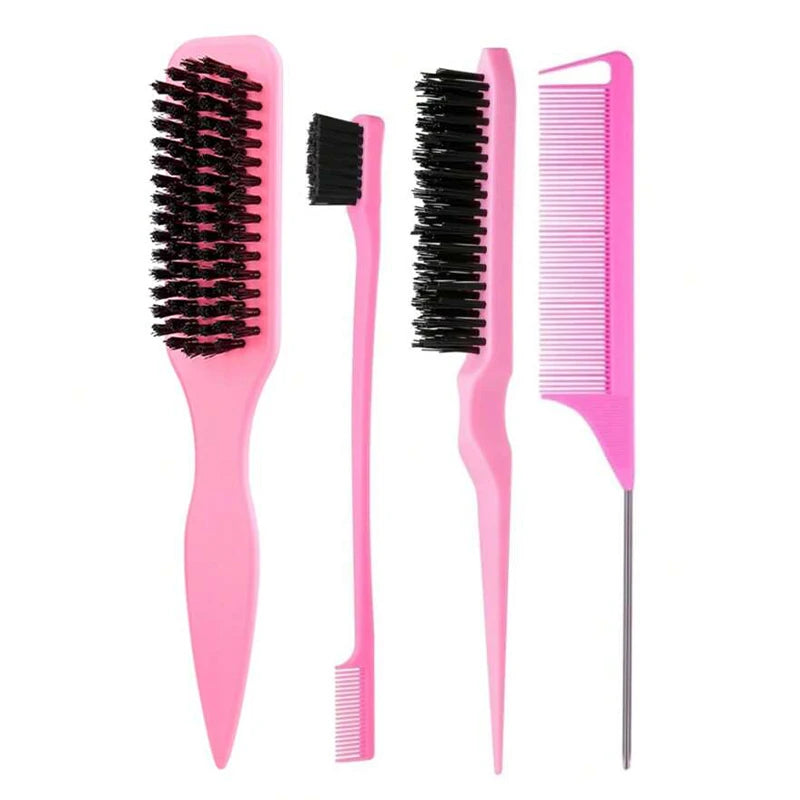 Bristle Slick Back Hair Brush for Sleek Ponytail Bun & Smoothing Baby Hairs, Flyaways, Edge Control - Backcombing & Teasing -