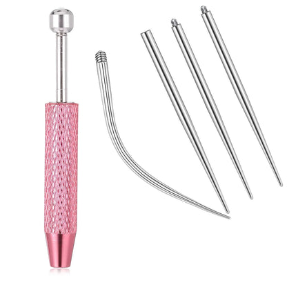 14/16/18G Titanium Curved Taper Insertion Pin Tool Internal Thread Piercing Kit For Tragus Helix Lip Nose Piercing Jewelry - 