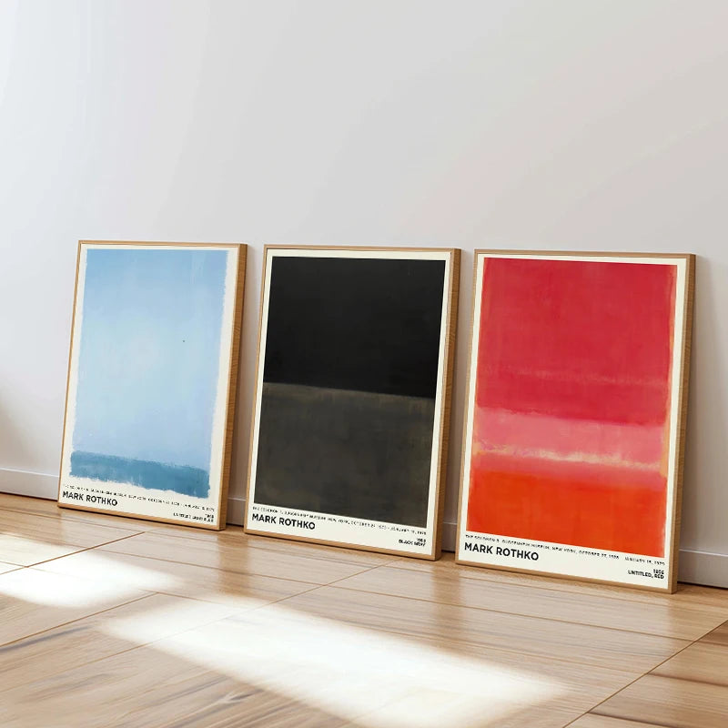 Vintage Minimalist Mark Rothko Canvas Painting Modern Exhibition Poster and Picture Print for Living Room Wall Art Home Decor