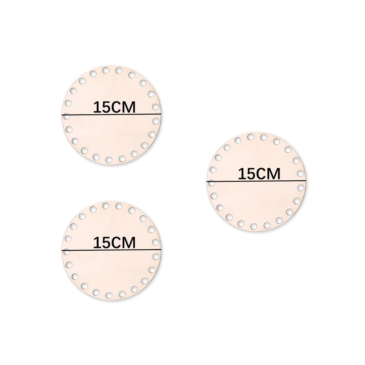 3 Pcs/Set Crochet Basket Base Poplar Plywood Unfinished Blank Cross Stitch Carved Hand-Woven DIY Crafts Basket Wooden Bottom