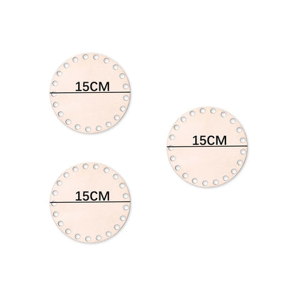 3 Pcs/Set Crochet Basket Base Poplar Plywood Unfinished Blank Cross Stitch Carved Hand-Woven DIY Crafts Basket Wooden Bottom 