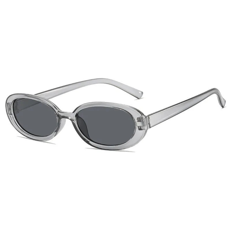 Sexy Small Oval Women's Sunglasses 2025 New Fashion Leopard Brown Hot Sun Glasses Female Retro Colorful Shade Eyeglass - gray