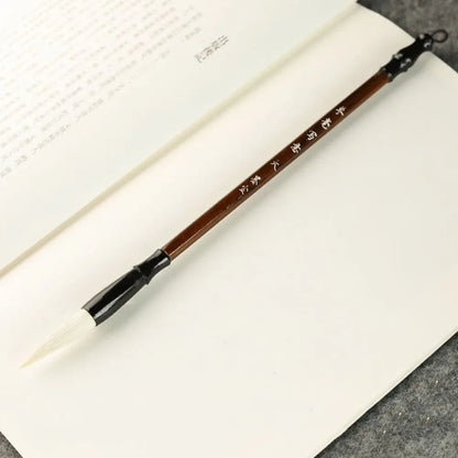 Traditional Chinese Calligraphy Brush Oil Painting Wolf Hair Scriptures Writing Brush Oil Watercolor Wood Art Paint Brush - L