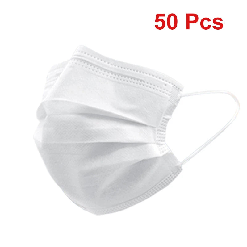 Masks 3-layer Mask Face Masks Melt Blown Cloth Disposable Anti-Dust Protective Masks Earloops Mouth Mask Black Mascarillas - 