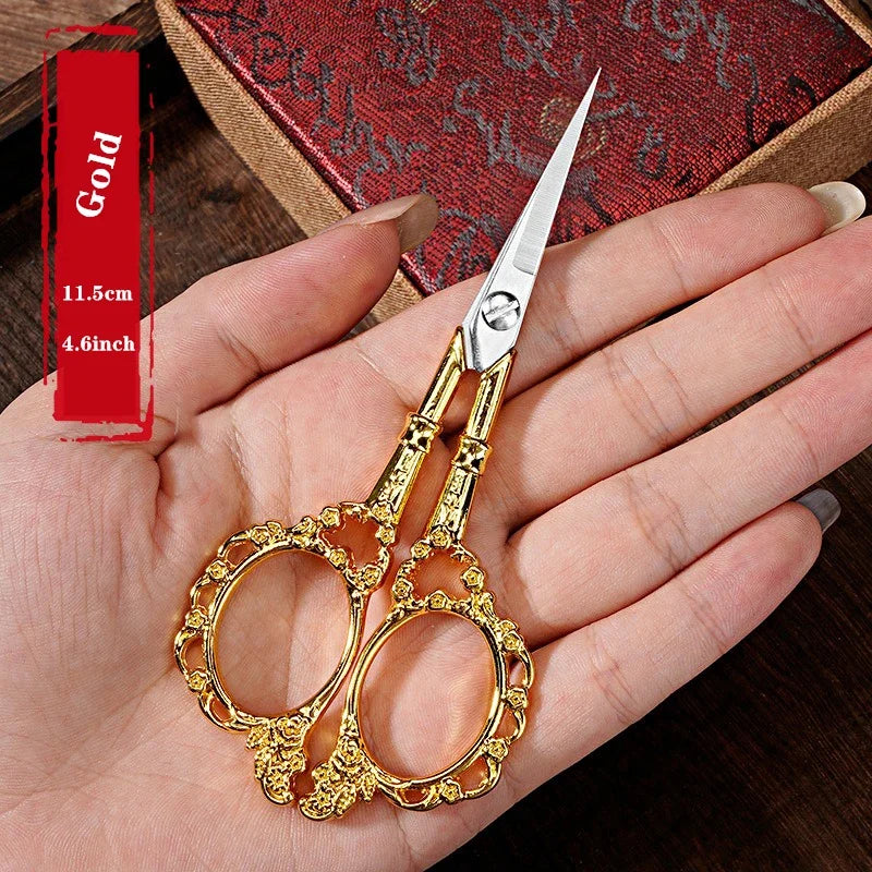 Retro Zakka Stainless Steel Antique Vintage Scissors Sewing Grooming Fishing Thread Cutter Paper Embroidery Cross-stitch Shea