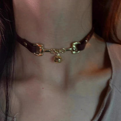 Y2K Fashion Gothic Leather Chain Choker Necklace for Women Men Trendy Vintage Goth Halloween Collar Jewelry Accessories Gifts