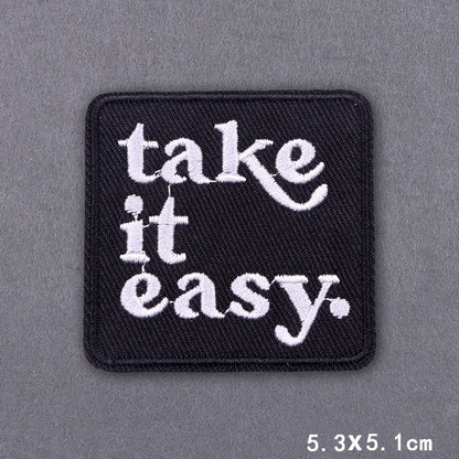 Warning Letters Embroidery Patches For Jeans Good Vibes Iron On Patch Thermoadhesive Patches For Clothes Applique Stickes Log