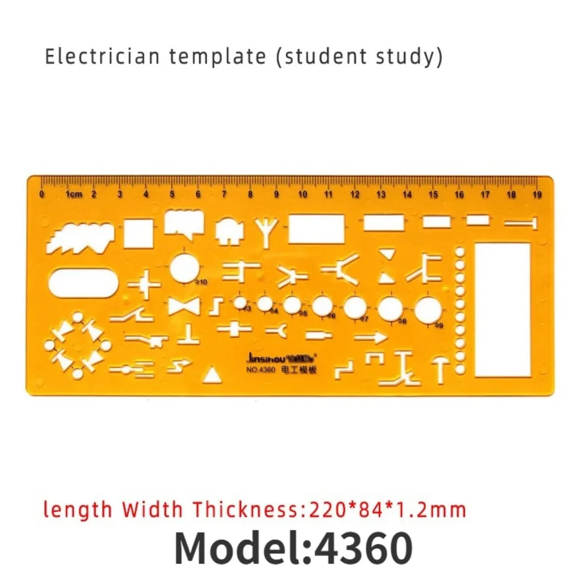 Architectural Drafting Template Set - Round & Oval Shapes, Resin Design Rulers for Furniture and Building Plans, Office Suppl