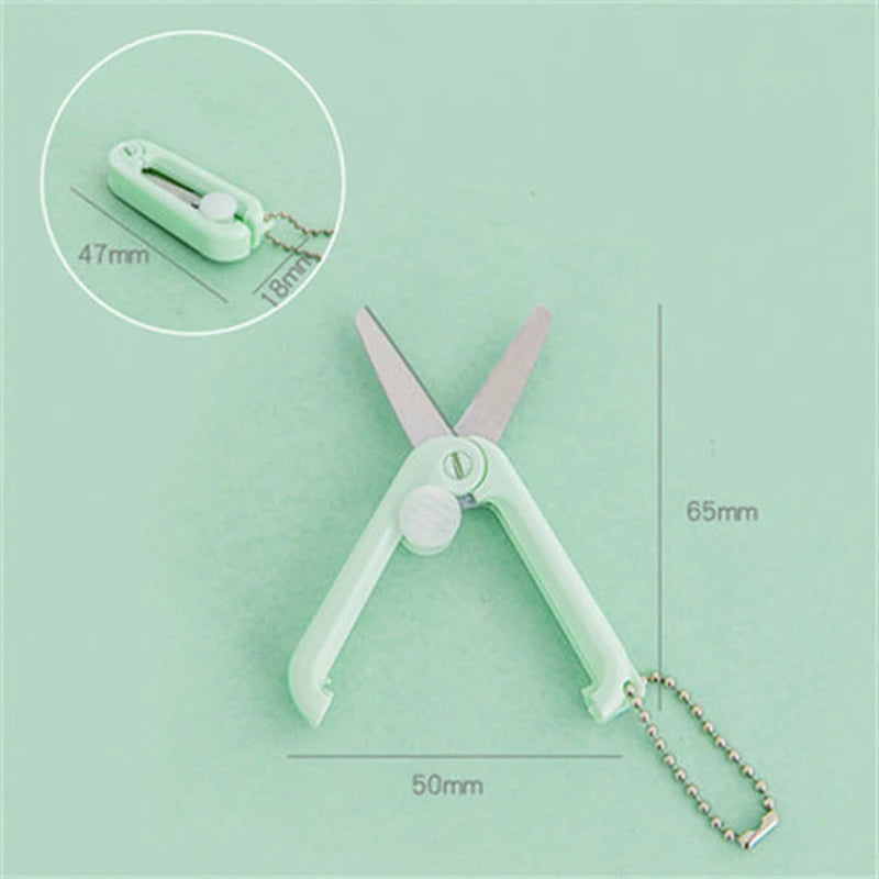 Mini Portable Small Scissors Creative Paper-cutting Notebook Tool That Can Be Extended and Folded