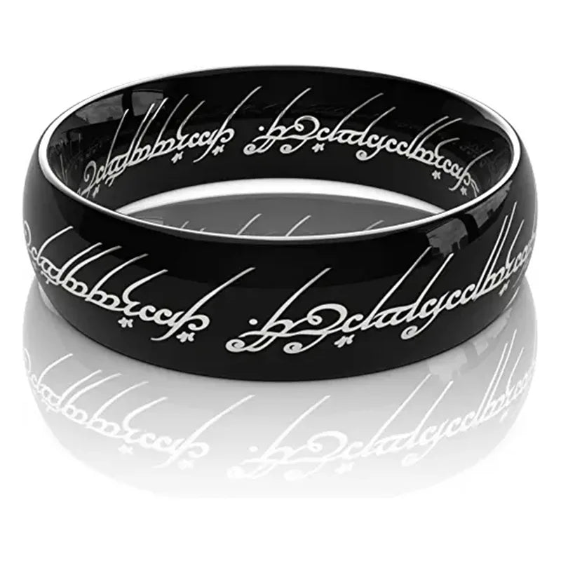 6MM Stainless Steel Laser Engraving Exquisite Couples Wedding Rings, Men And Women Fashion Movie Jewelry Gifts
