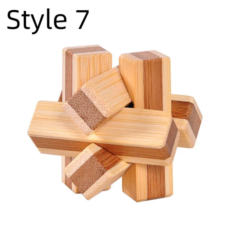 New Wooden Kong Ming Lock Lu Ban Lock IQ Brain Teaser Educational Toy Children Montessori 3D Puzzles Game Unlock Toys Kid Adu