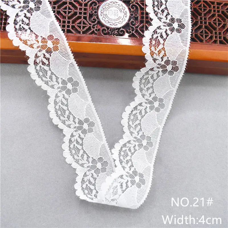 Best Selling 10yards 38kinds Color White Lace Ribbon Woven Band French African Lace Wedding Fabric DIY Clothing/gift Wrapping