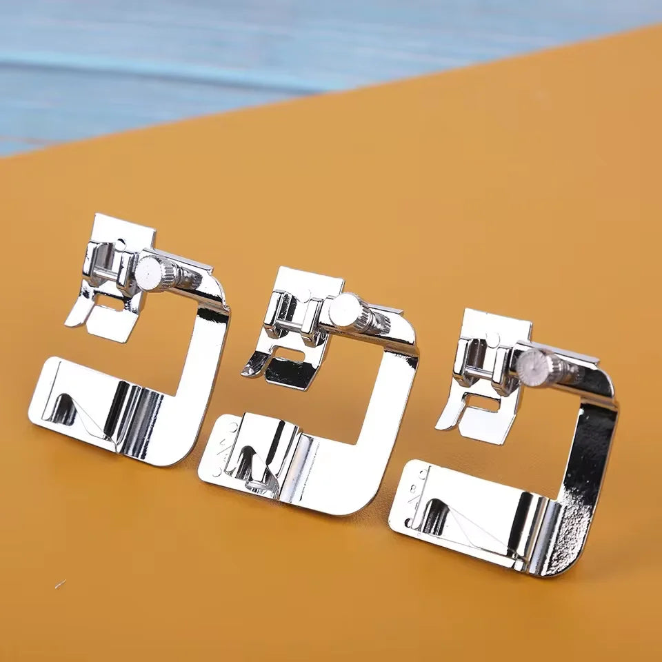 Sewing Hemming Set 1/3Pcs Wide Hem Foot 1Pc Or 3Pcs Narrow Rolled Hem Presser Feet For Brother Singer Low Shank Sewing Machin