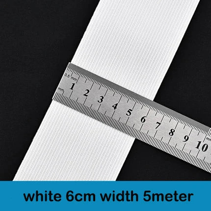 5Meters Sewing Elastic Band Heavy Stretch High Elasticity Knit Elastic Band for Sewing Waistband Elastic White black 10-60MM 
