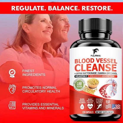 Blood Vessel Cleanse Capsules, Clean Flexible Vessels Heart Blood Promote The Best Blood Circulation And Prevent Muscle Cramp