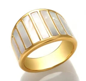 Stainless Steel Ring for Women Inlaid Zircon Rings Waterproof Romantic Fashion Jewelry - A56 / 7