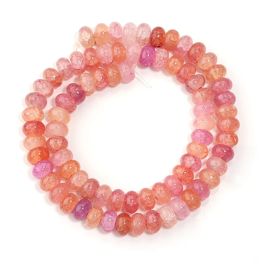 1 String 5x8mm Glass Beads Colorful Abacus Flat Round Loose Beads For Jwelry Making DIY Crafts Bracelets Necklace Accessories