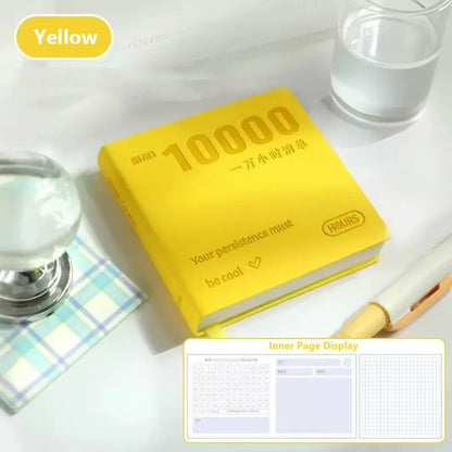 Self-Discipline Checklist Notepad Pocket Diary 10000 Hours Journal Notebooks Note Book Office School Supplies - Yellow
