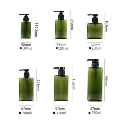 650ml Square Clear Bottle Liquid Soap Whipped Mousse Points Bottling Shampoo Lotion Shower Gel Pump Bottlesnding Soap Dispens