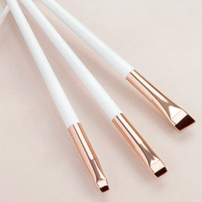 3pcs Makeup Brush Set, Blade Eyeliner Brush Fine Oblique Head Eyebrow Brush Outline Eyeliner Ultra-Thin Eye Shadow Brush Make