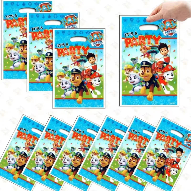 10/20/30Pcs Paw Patrol Party Gift Bags Plastic Candy Loot Bag for Baby Shower Kids Girl Birthday Party Favors Supplies Decor