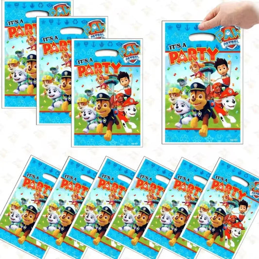 10/20/30Pcs Paw Patrol Party Gift Bags Plastic Candy Loot Bag for Baby Shower Kids Girl Birthday Party Favors Supplies Decor