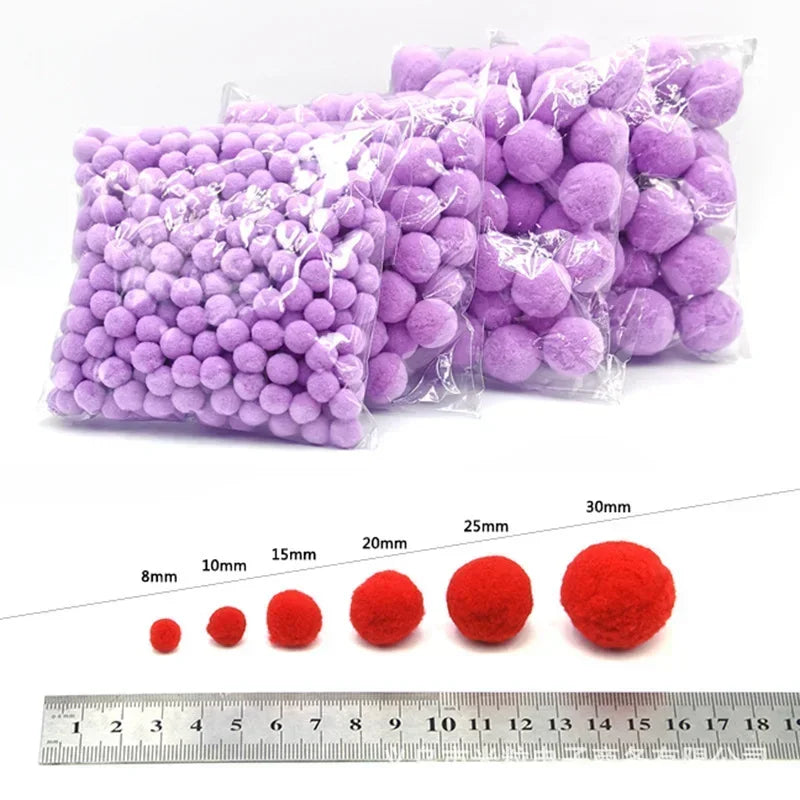 Mini Fluffy Soft Pom Poms Pompoms Ball,Handmade Craft Toys,Wedding Christmas Decor,DIY Sewing Supplies,8mm,10mm,15mm,20mm,30m