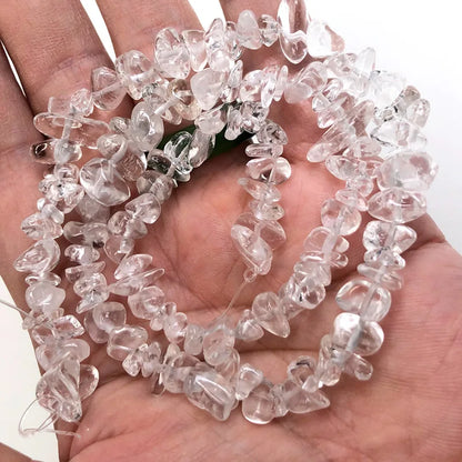 Natural Stone Chips Beads 5-8mm Irregular Gravel Crystal Quartz For Jewelry Making Freeform Beads Diy Necklace Bracelet 15'' 