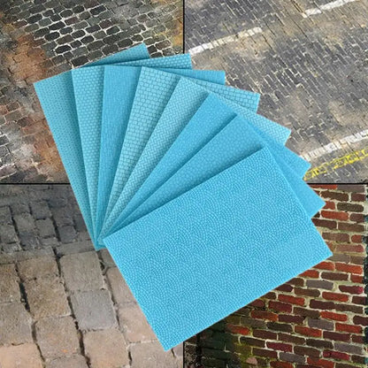Realistic Architecture Model Kit Building Brick Wall Road Cement Board Concrete Airport Runway For Diorama Models DIY Crafts