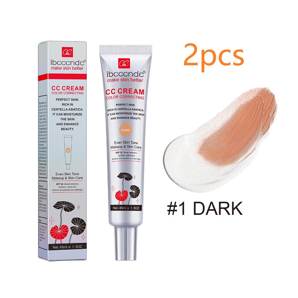 CC Cream for Face Concealer Makeup Foundation Concealer Full Coverage Cosmetics Base Female Cc Moisture erborian - 2pcs Dark