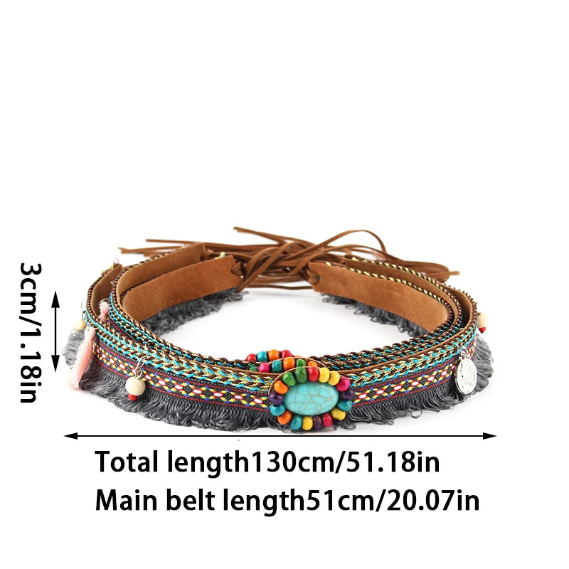 Hat Accessories Ethnic Style Hat Decorative Ribbon Rope DIY Cowboy Hat Lace-up Headband Men's Women's Hat Bands Fashion Decor
