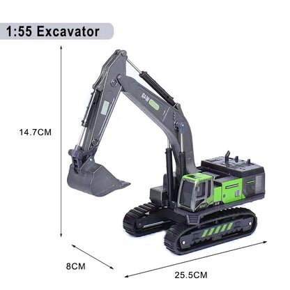 Engineering Diecast Toys for Boys Alloy+Plastic Tractor Excavator Backhoe Crane Bulldozer Kids Truck Children Vehicle Model G
