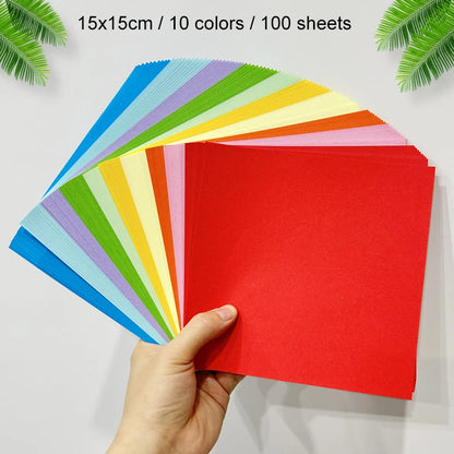 100 Pcs/Set Origami Paper Mixed Set DIY Supplies Colorful Handmade Paper Children's Creative Paper Cutting Handmad Material -