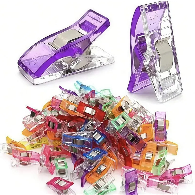 Colorful Multipurpose Sewing Clips Set Plastic Craft Crocheting Knitting Safety Clothing Binding Clips for Paper - Assorted P