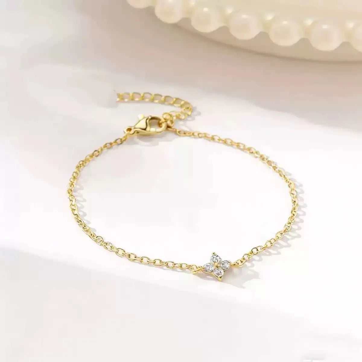 925 Sterling Silver Shiny Zircon Flower Bracelets For Women Charm Temperament Chain Bracelet Party Wedding Jewelry Holiday Gi