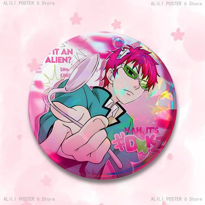 S-Saiki K D-Disastrous L-Life Badges 25 32 44 58 75 mm Round Cosplay Pin Bag Decor Fans Collect Friends Gifts Brooch Souvenir