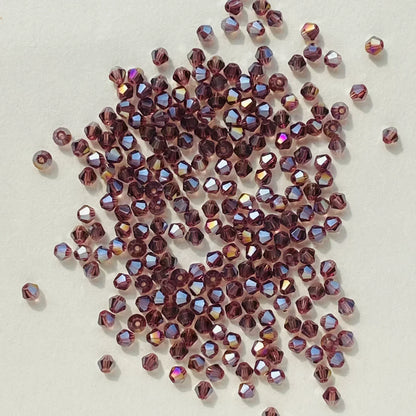 100PCS 4MM Shiny Faceted Austria Crystal Beads Bicone Beads Loose Spacer Beads for Jewelry Making DIY Bracelet Necklace Penda