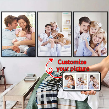 Custom Print Canvas Painting From Your Photos Wedding Birthday Poster Wall Art Decoration Pets Family Landscape Picture Decor