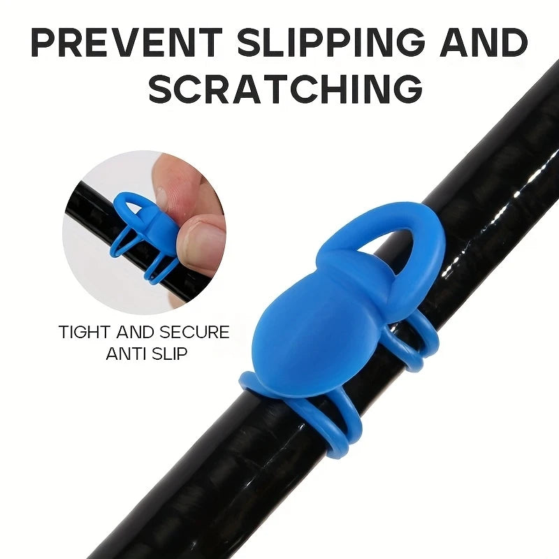 5pcs/bag High Elasticity Silicone Fishing Bait Hook Fixer Lightweight Anti-Slip Fishing Rod Hook Clip