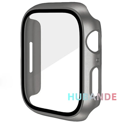 Tempered glass+Case for Apple Watch 46mm 44mm 45mm 41mm 40mm 42mm Screen Protector for iwatch series 10 9 8 7 6 SE 5 Accessor