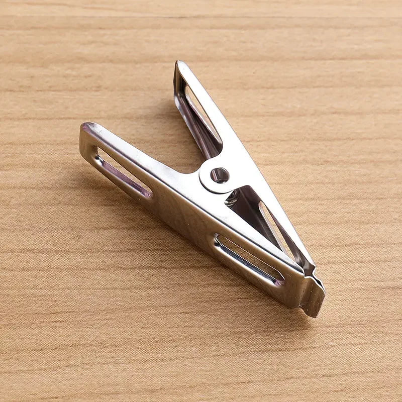 20pcs Stainless Steel Flat Mouth Clothespins, Binder Clips, Drying Hanger, Metal Clip Set, Metal Clothes Clips For Clothes So