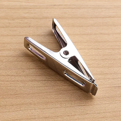 20pcs Stainless Steel Flat Mouth Clothespins, Binder Clips, Drying Hanger, Metal Clip Set, Metal Clothes Clips For Clothes So