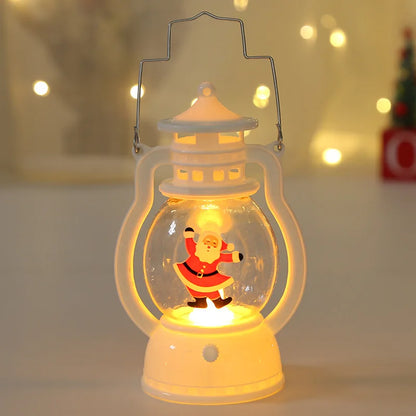 Portable LED Christmas Santa Claus Snowman Lanterns Indoor Decor Lights Battery Powered for Home Xmas New Year Navidad Orname