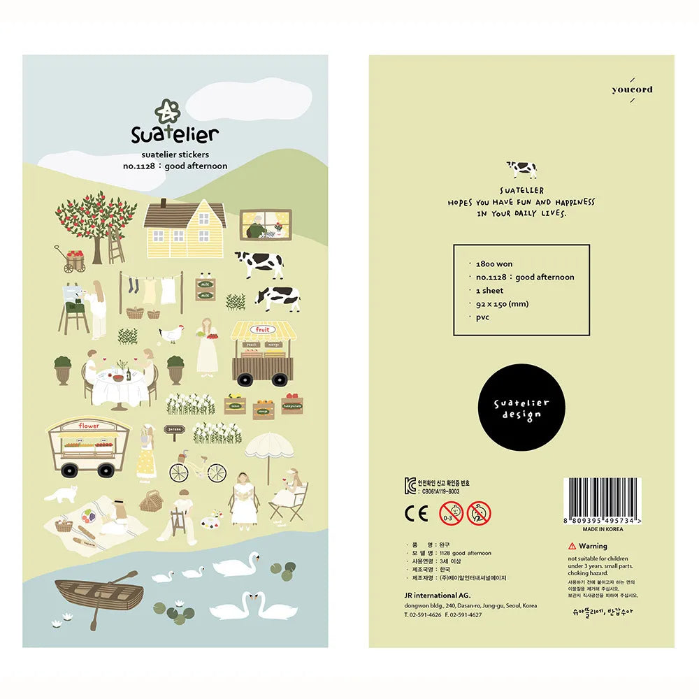 Korean Import Original Suatelier Daily Stickers Scrapbooking Diy Journal Stationery Sticker Decor Art School Supply - good af