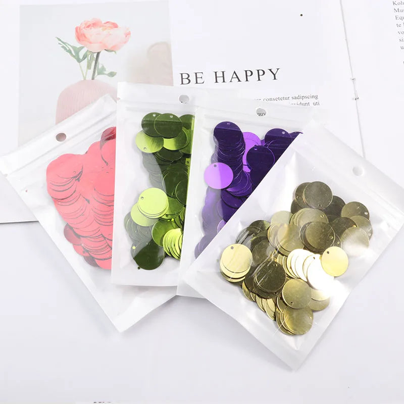 10g/Pack Round Sequin 6mm 8mm 10mm 15mm 20mm 30mm Sewing Sequins For Craft, Jewelry Accessories, Wedding Dress Craft 28 Color