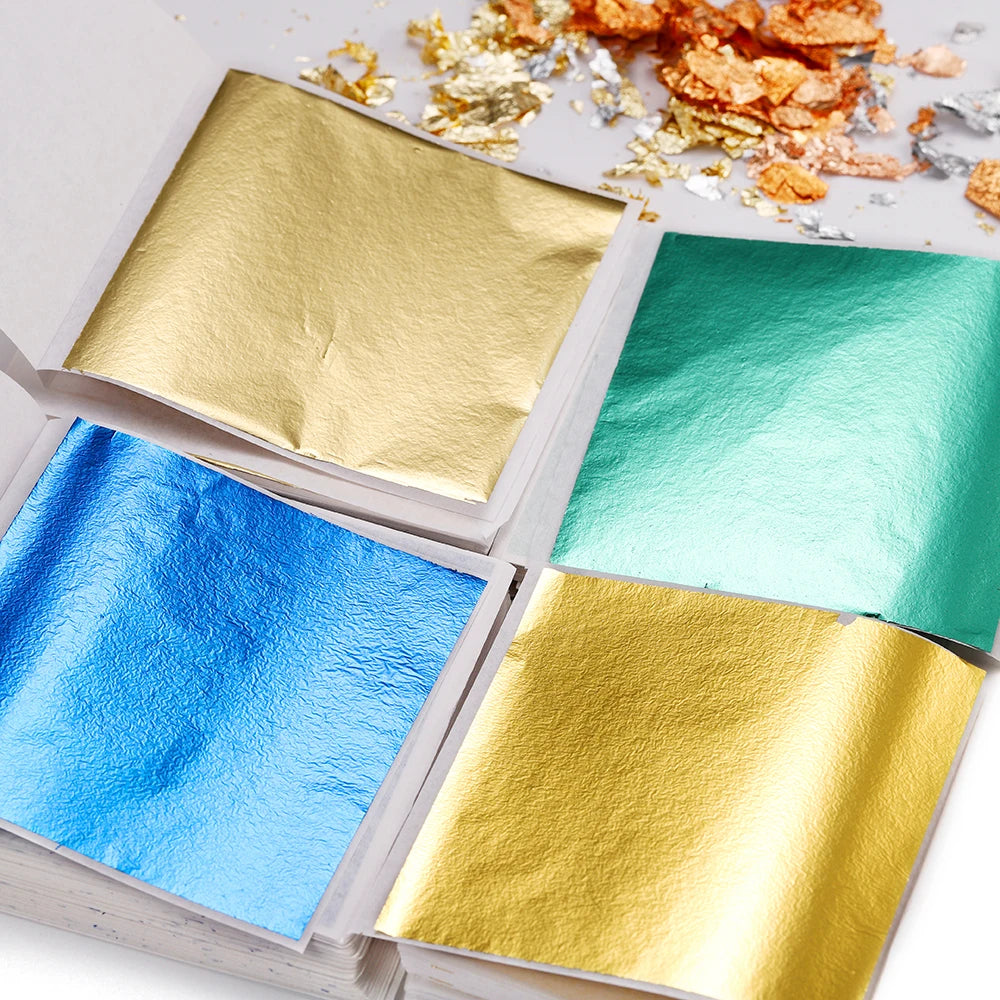 100-200sheets Imitation Gold Foil Paper Leaf Gilding DIY Epoxy Resin Mold Jewelry Making Filling Decorate Resin Crafts Tool
