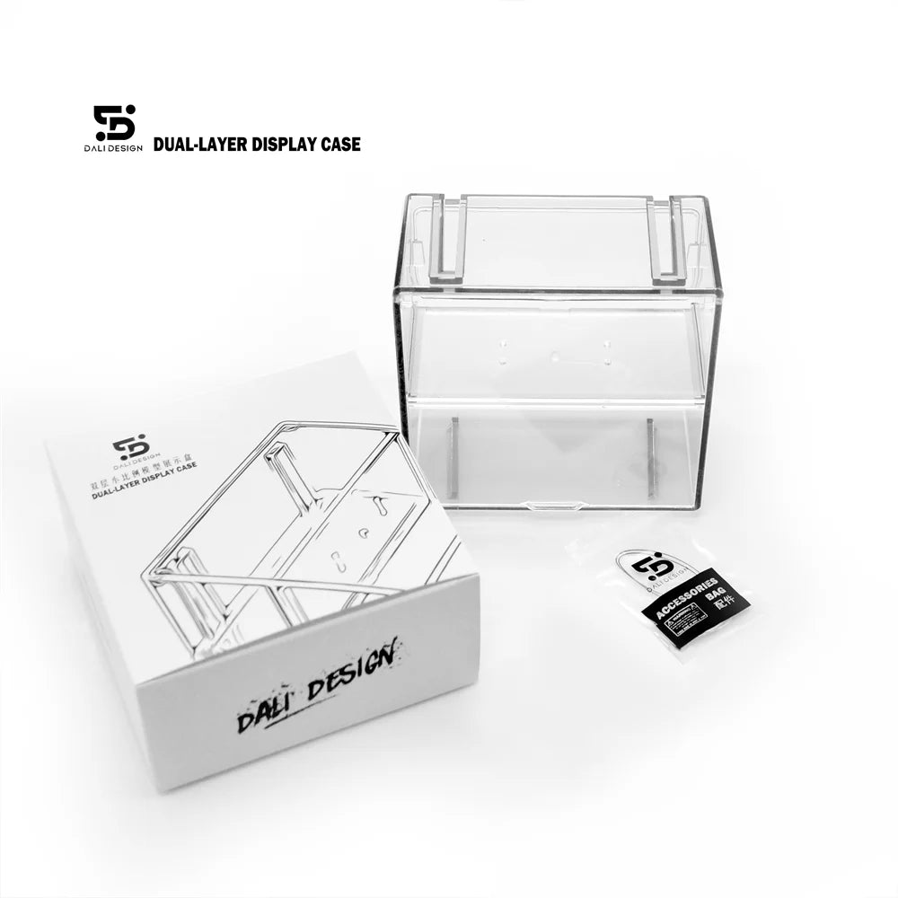 Premium 1/64 Dual-Layer Acrylic Model Car Display Case - Clear Protective Box for Diecast Car Collection, Gift Box (Without c