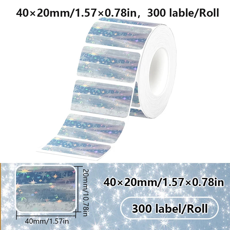 1Roll 40x20MM Compatible Phomemo M110 M220 M200 Self-Adhesive Color Laser Thermal Paper, E210 P50 Detong P1 HPRT T20 MAKER - 