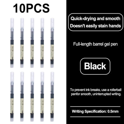0.5mm Quick Drying Fine Point Liquid Ink Pens Smooth Writing Comfortable Grip Non-Smudge for Office School Supplies